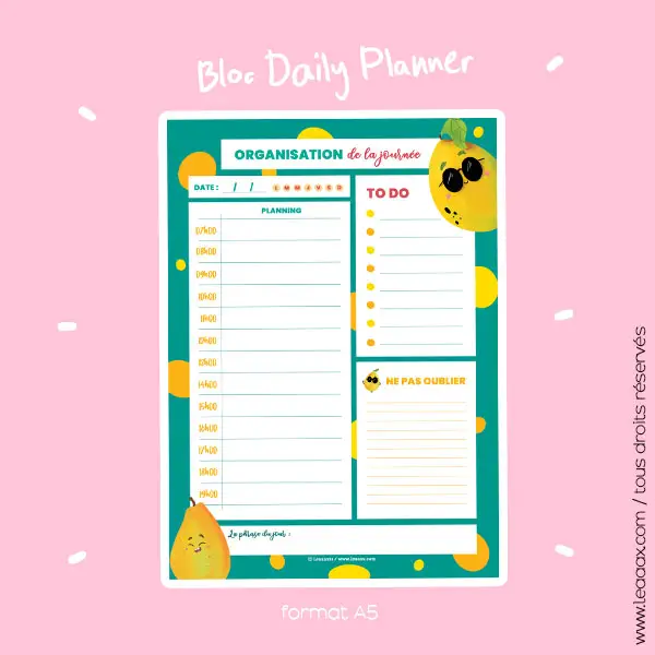 Daily Planner Citron Papeterie