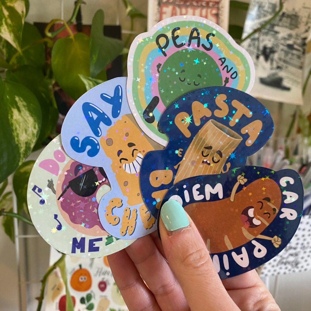 stickers holographiques food lovers